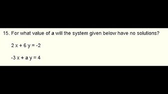 'Video thumbnail for System of a 2 by 2 Linear Equations with Parameter - Grade 10'