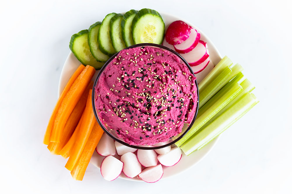 'Video thumbnail for Beetroot And Chickpea Hummus'