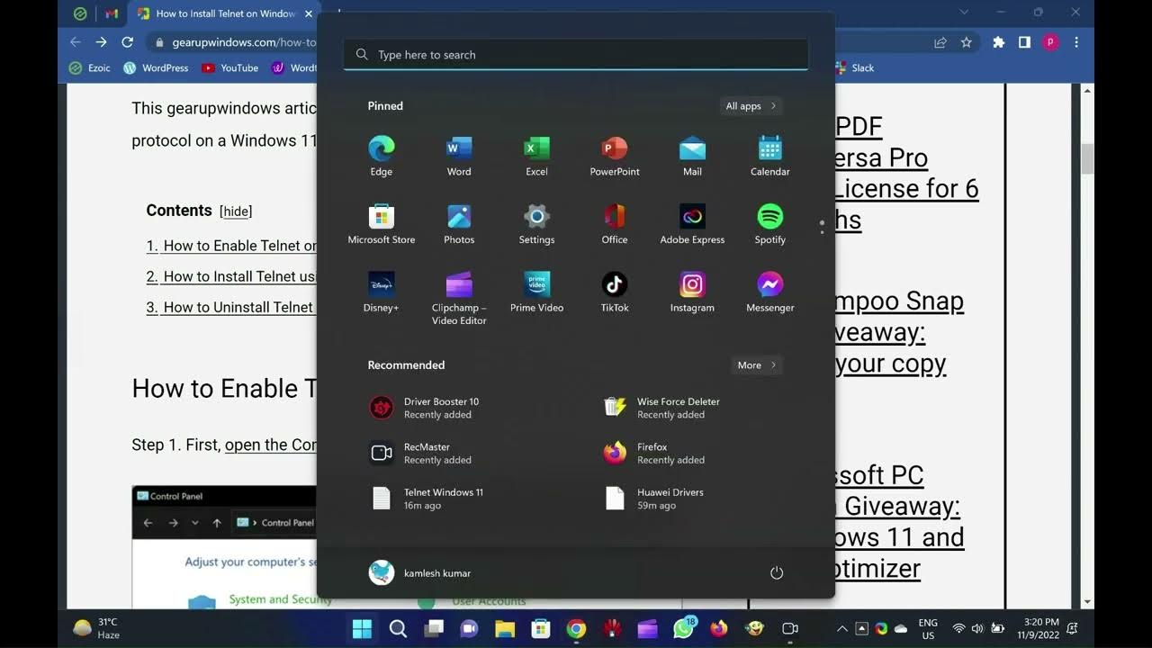 'Video thumbnail for 2 Ways to Install Telnet on Windows 11'