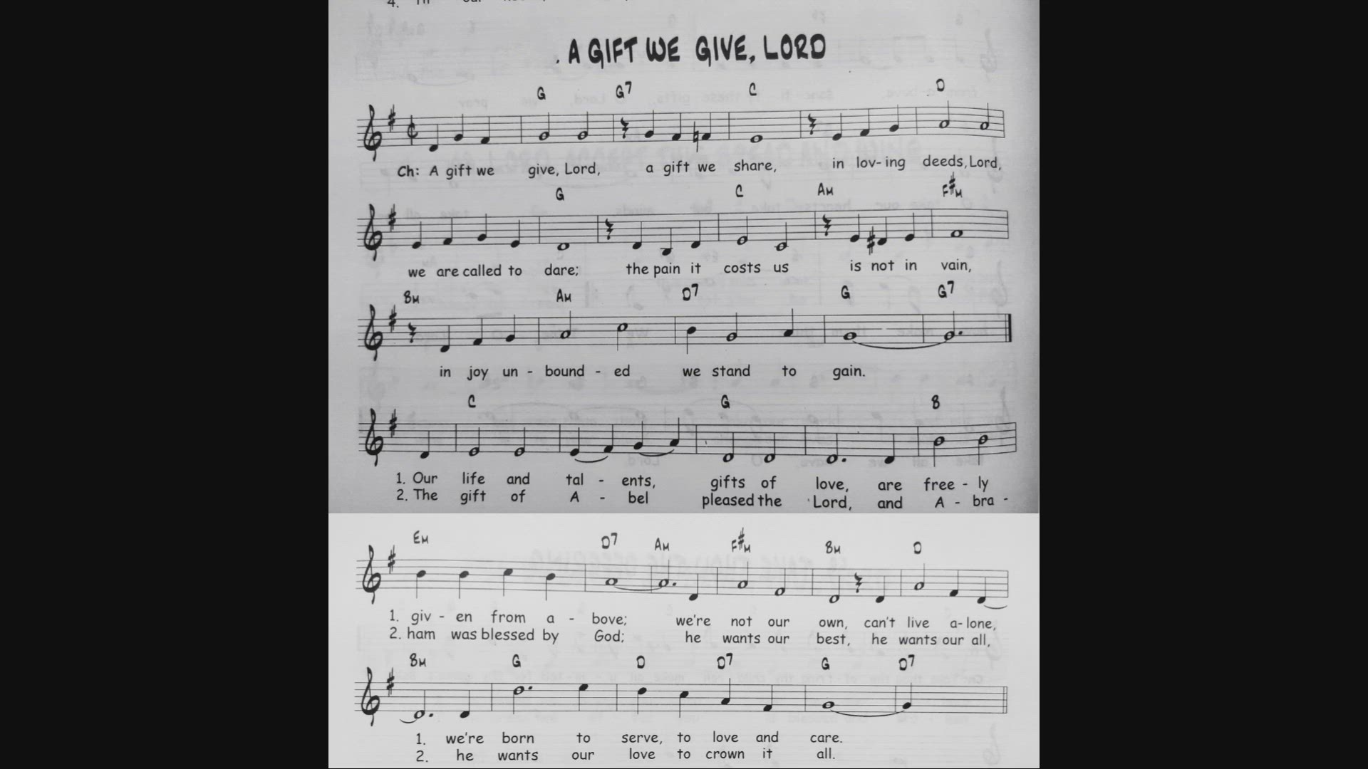 'Video thumbnail for A Gift We Give Lord - Catholic Mass Song Sheet Music'