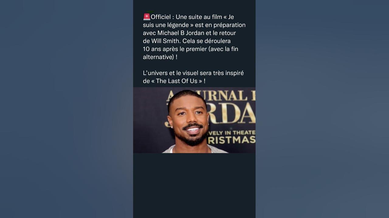 Video thumbnail for Officiel : Une suite au film « Je suis une légende » est en préparation avec Michael B Jordan