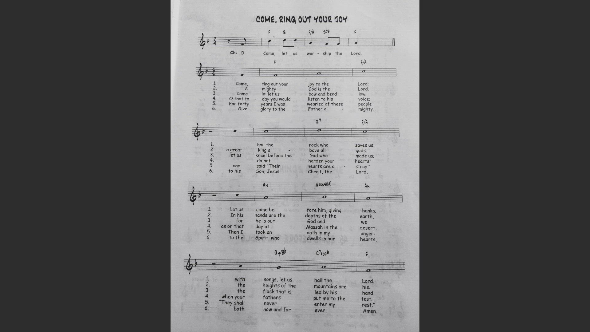'Video thumbnail for Come Ring Out Your Joy - Catholic Mass Song Sheet Music'