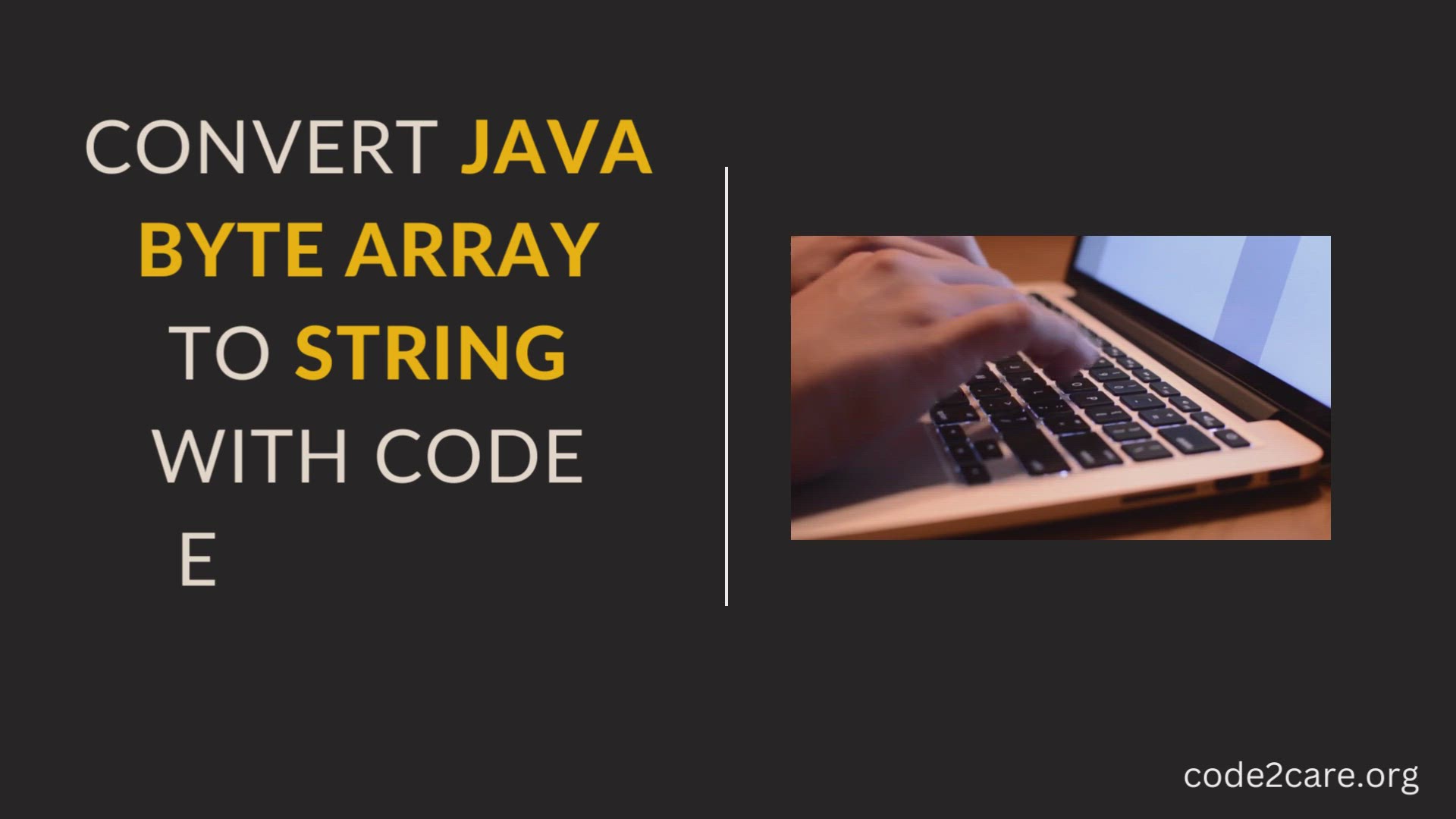 'Video thumbnail for Convert Java Byte Array to String with code examples - Code2care'