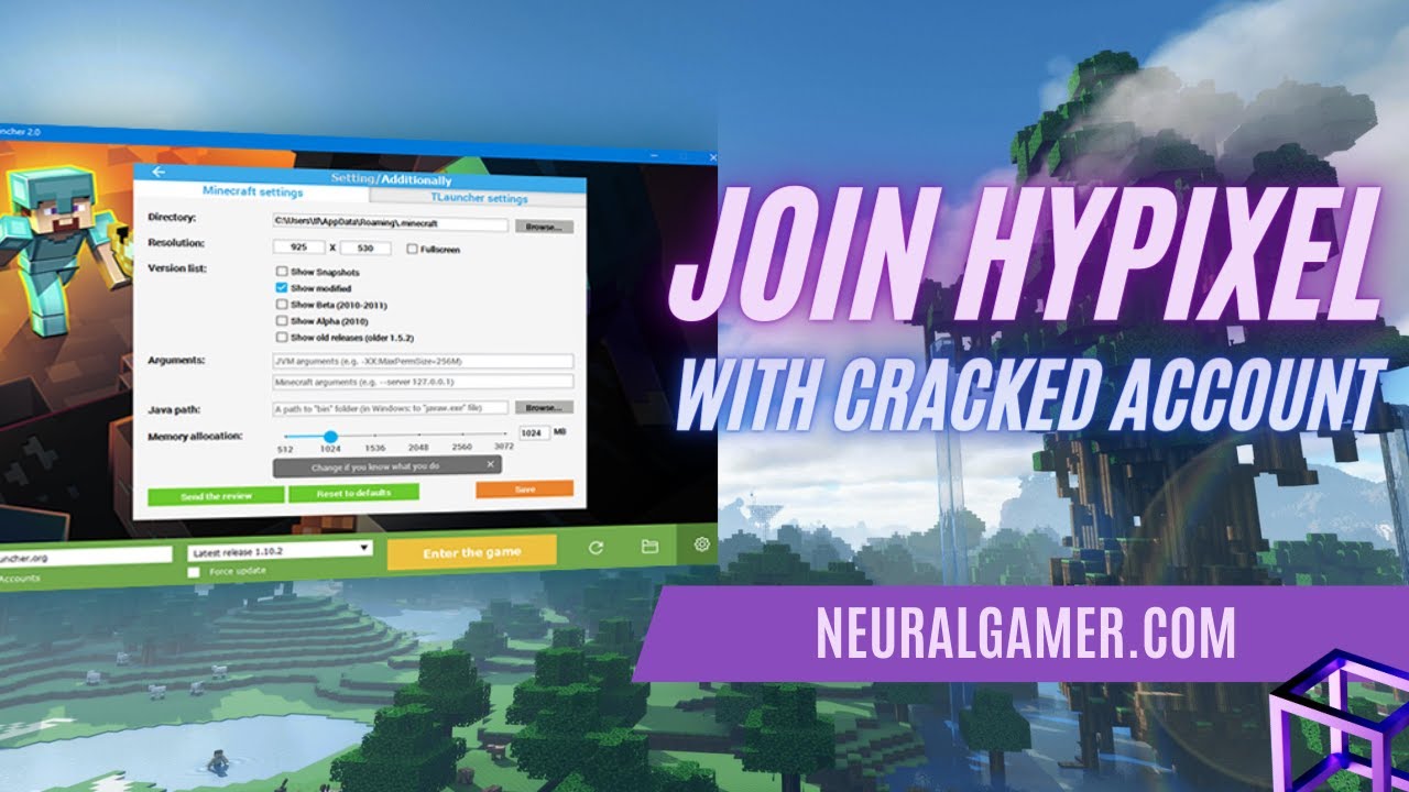 'Video thumbnail for How To Join Hypixel with Crack Account Using Tlauncher (in 2022)'
