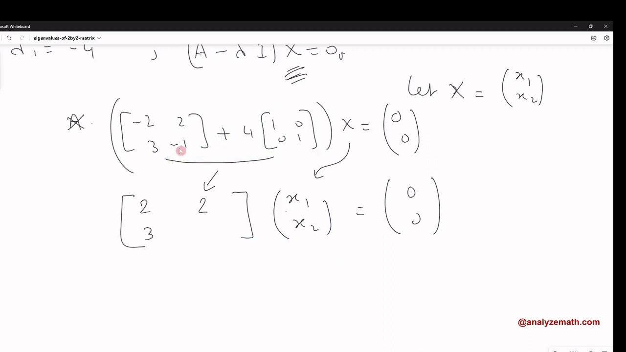 'Video thumbnail for Eigenvalues and Eigenvectors of a 2 by 2 Matrix'