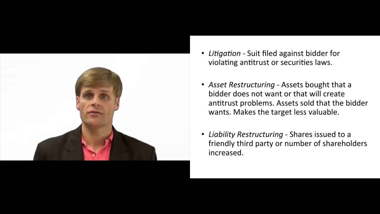 'Video thumbnail for Hostile Takeover Defenses - Asset or Liability Tactics'