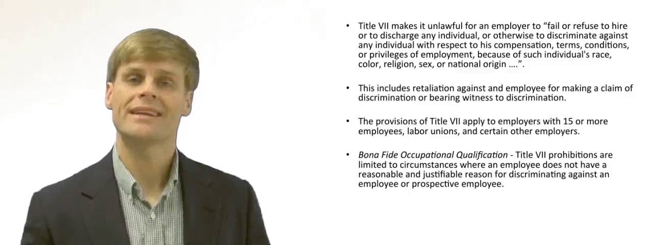 'Video thumbnail for Employment Discrimination under Title VII of the Civil Rights Act'