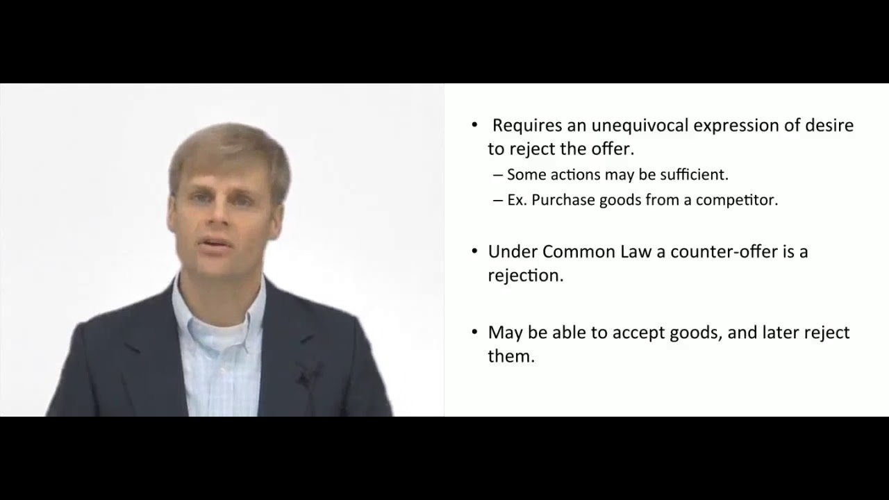 'Video thumbnail for Rejecting a Contract Offer'