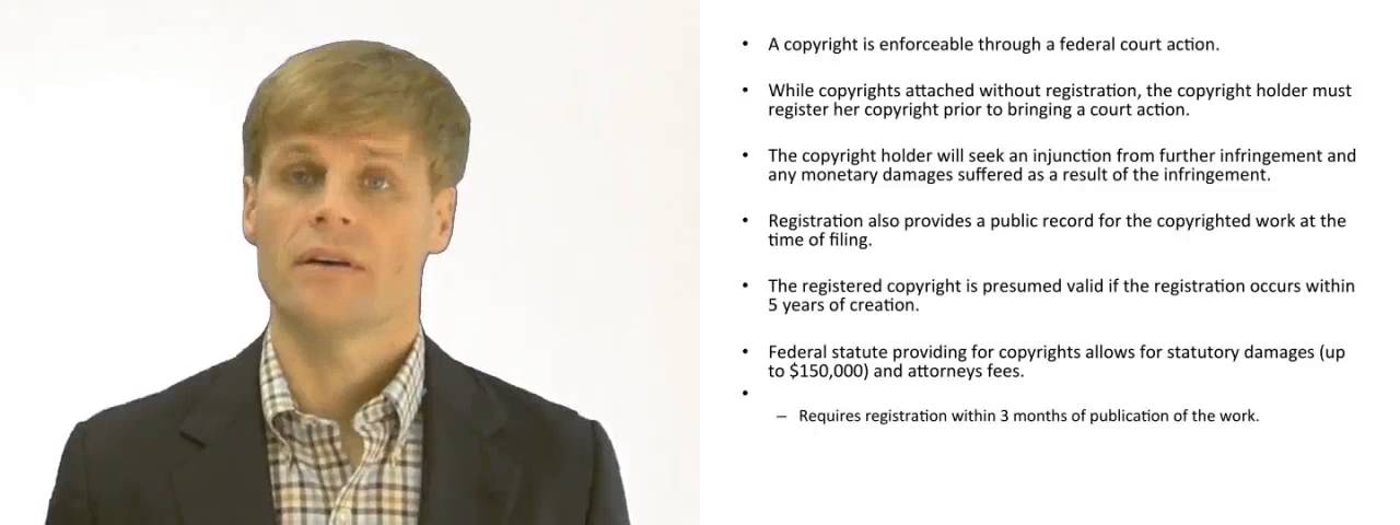'Video thumbnail for What is the Process for Enforcing a Copyright?'