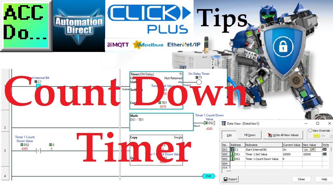 'Video thumbnail for Click PLC Count Down Timer'