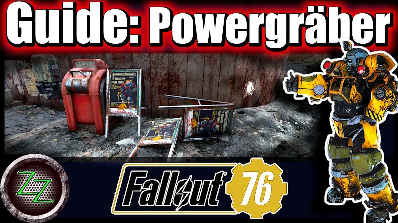 'Video thumbnail for Fallout 76 Guide (Deutsch/German) Powergräber Quest - Bagger Power Rüstung - Power Armor Station'