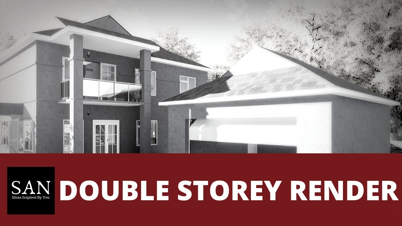 Video thumbnail for Double storey house speed render, twinmotion 2020 with ArchiCAD model and free floorplan download 2