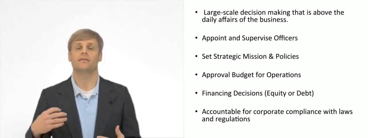 'Video thumbnail for Duties of Board of Directors'
