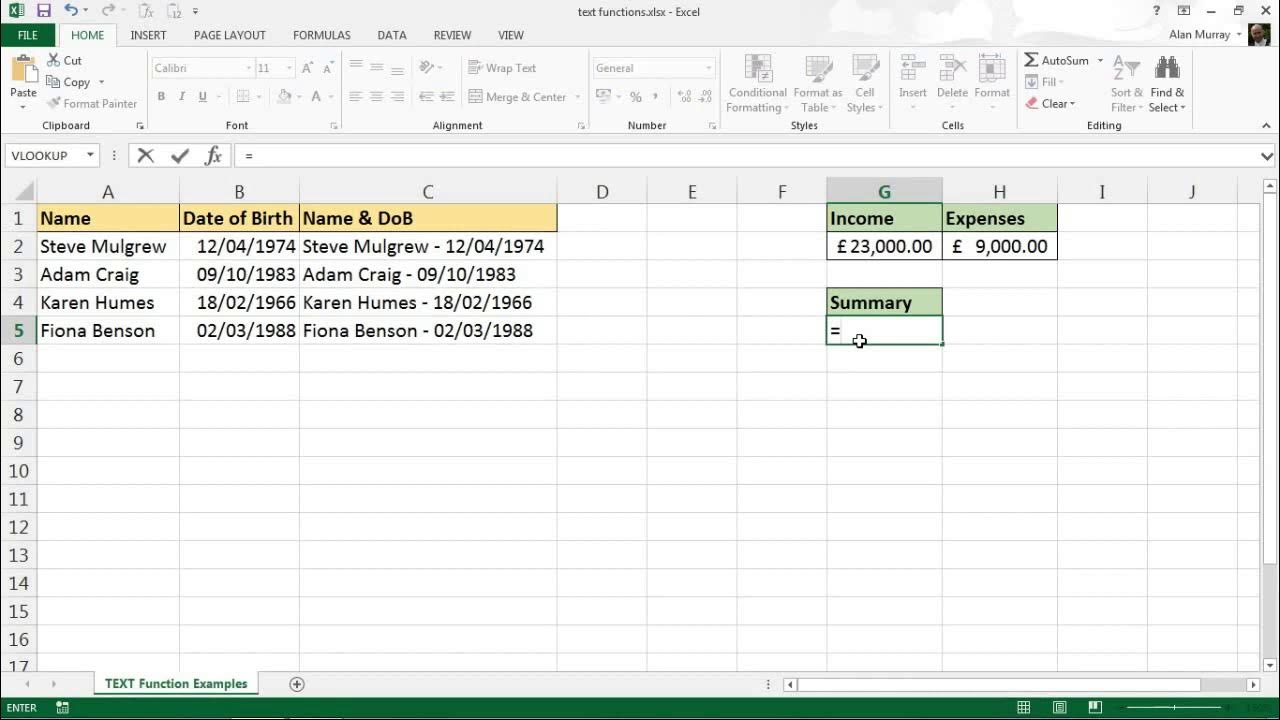 Video thumbnail for How to use the TEXT Function in Excel
