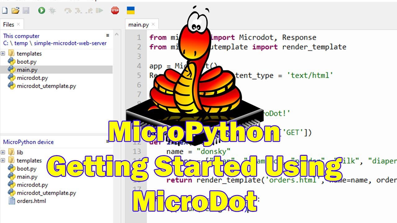 Video thumbnail for Develop MicroPython Application using MicroDot