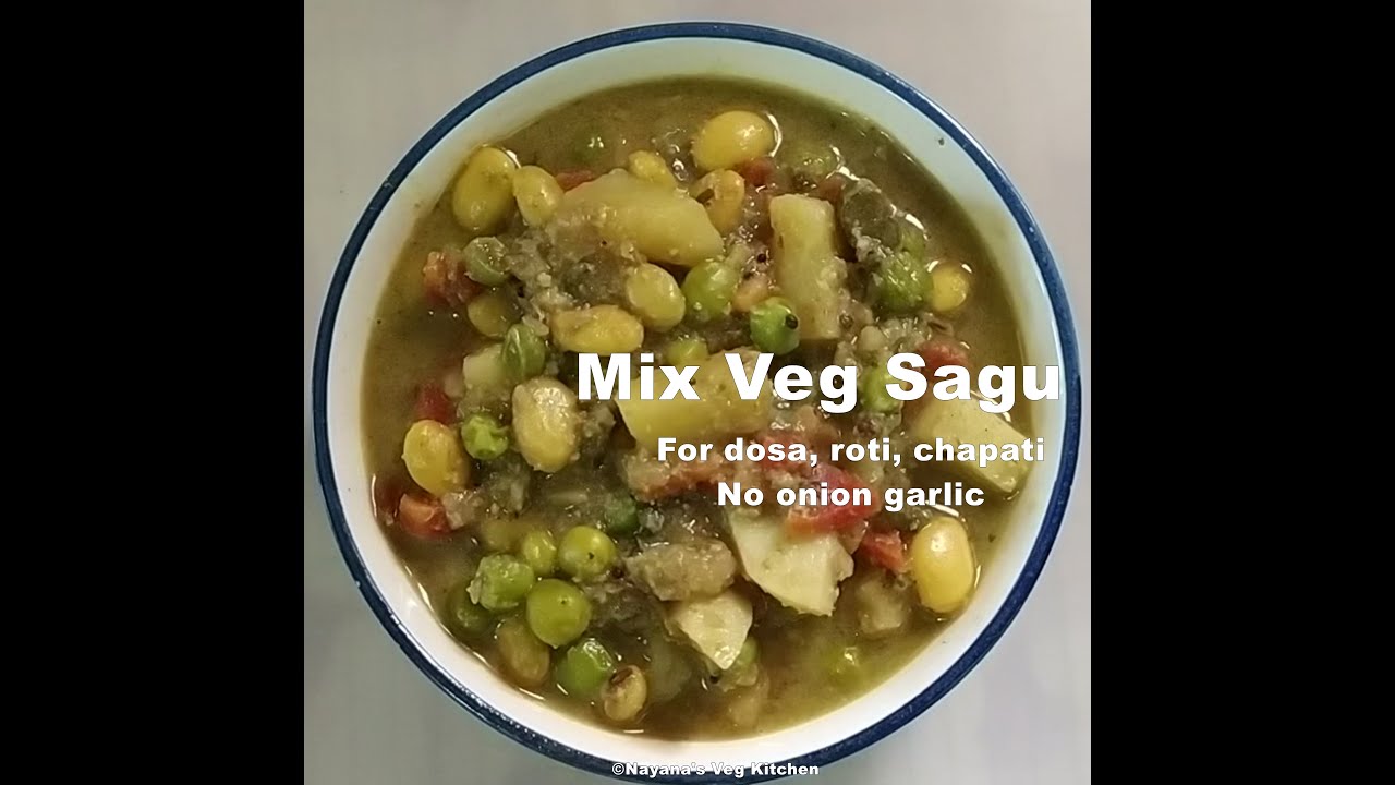 'Video thumbnail for Easy side dish recipe. How to make hotel Style Vegetable Sagu. Veg Curry. No Onion Garlic ವೆಜ್ ಸಾಗು'