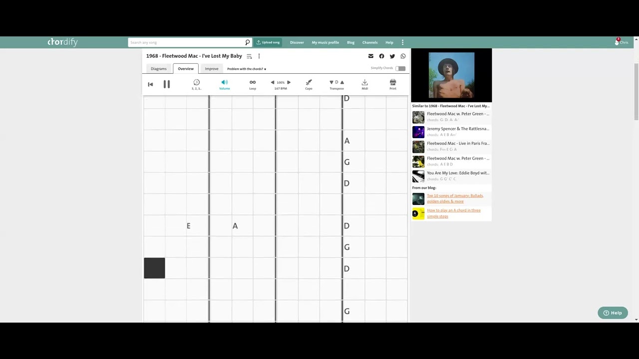 Video thumbnail for Fleetwood Mac I've Lost My Baby Speed up chord progression