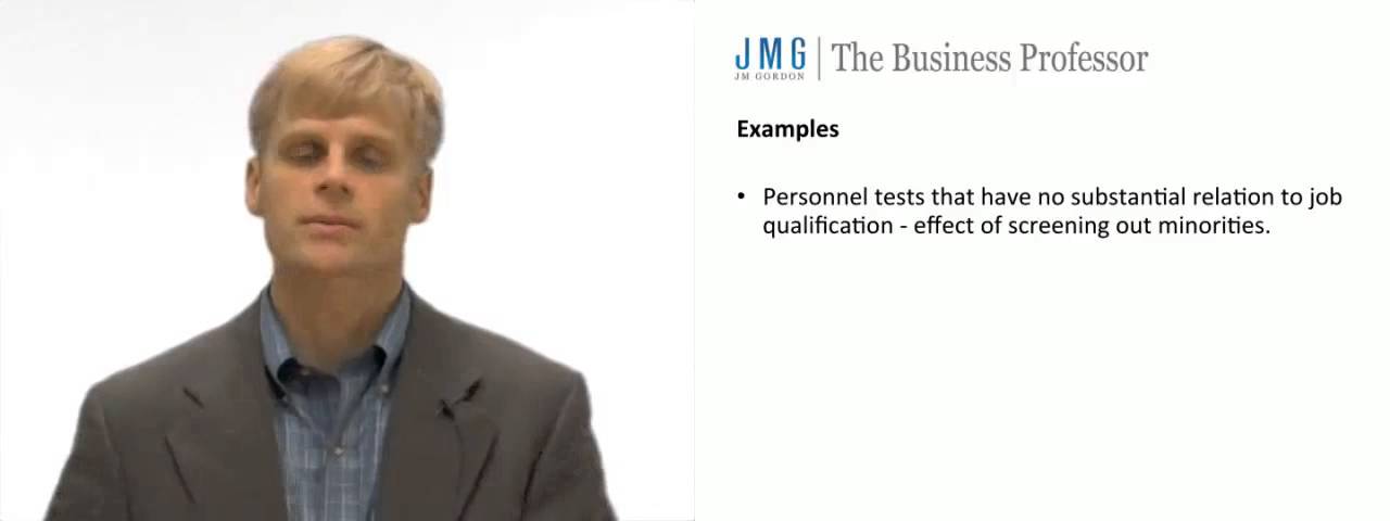 'Video thumbnail for Disparate Impact in Employment Discrimination'