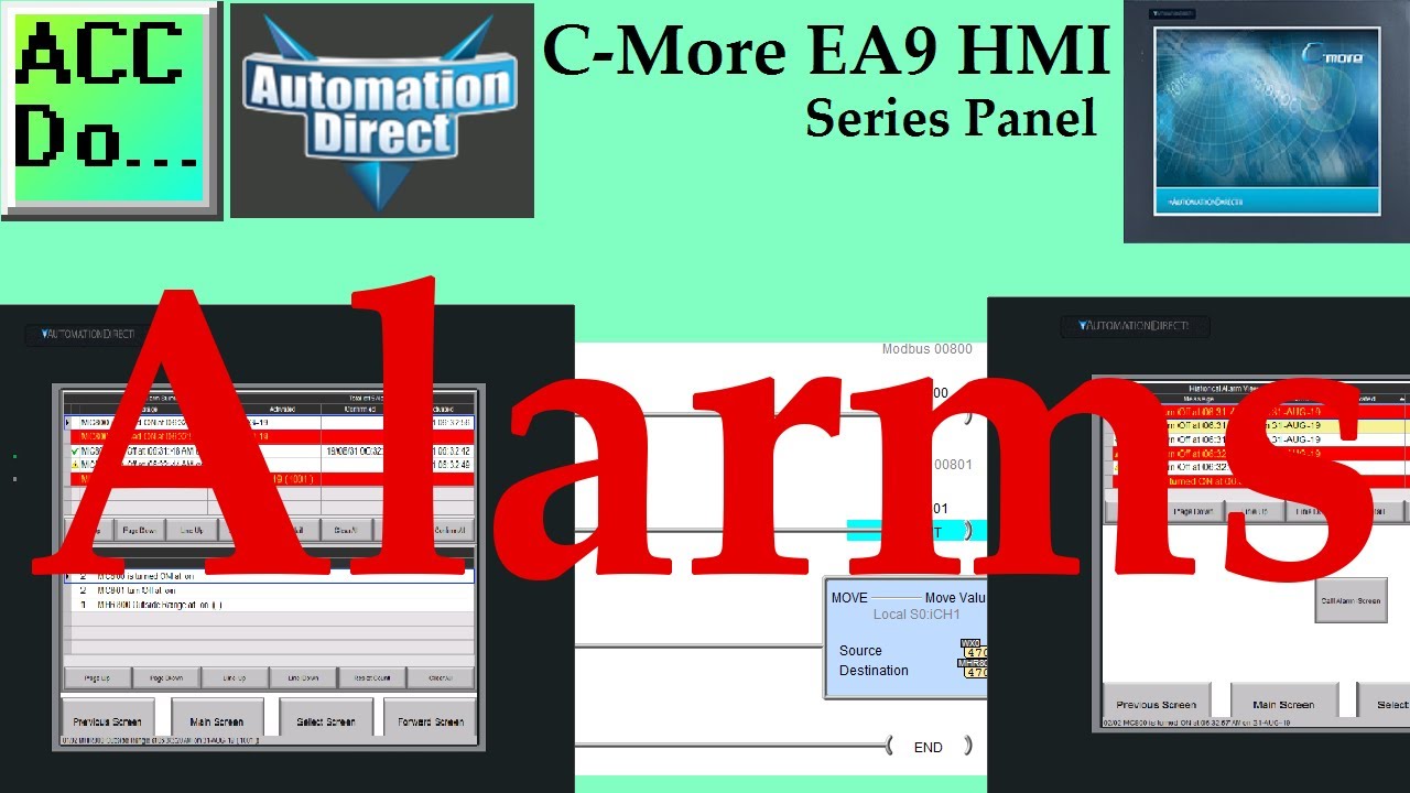 'Video thumbnail for C-More EA9 HMI Series Panel Object List Alarms'