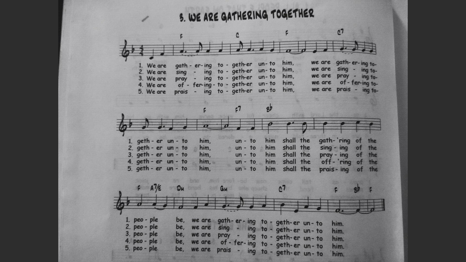 'Video thumbnail for We are gathering together - Mass Songs Catholic Sheet Music'
