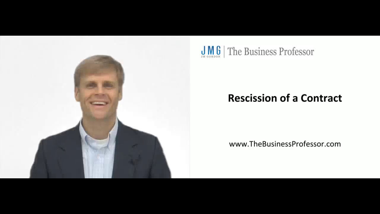 'Video thumbnail for Rescission of a Contract'