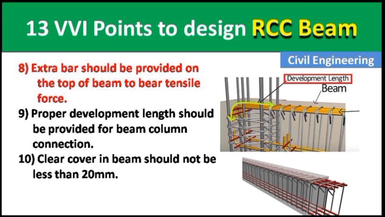 'Video thumbnail for 13 important Points to to design RCC Beam | RCC Beam design consideration'