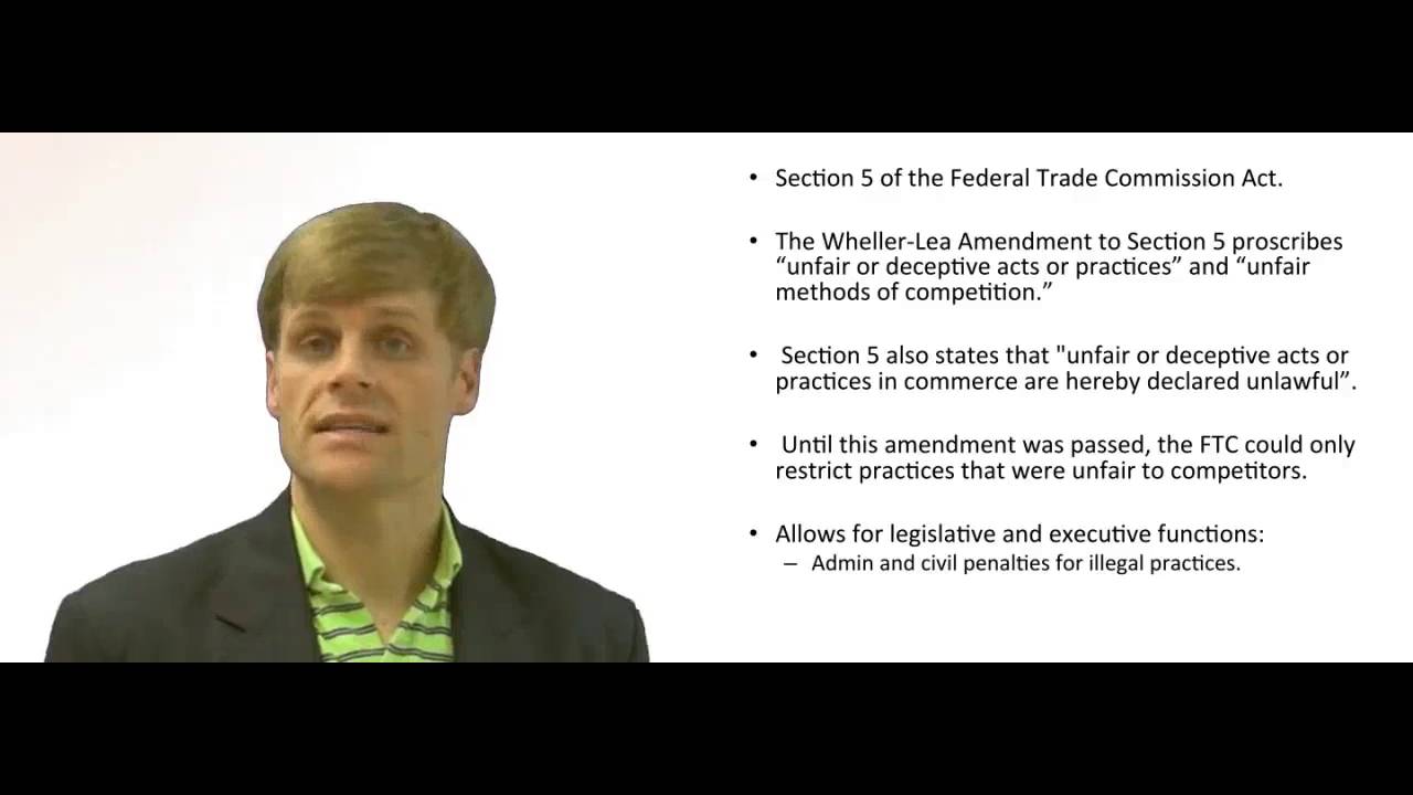 'Video thumbnail for Federal Trade Commission Act - Deceptive Practices'
