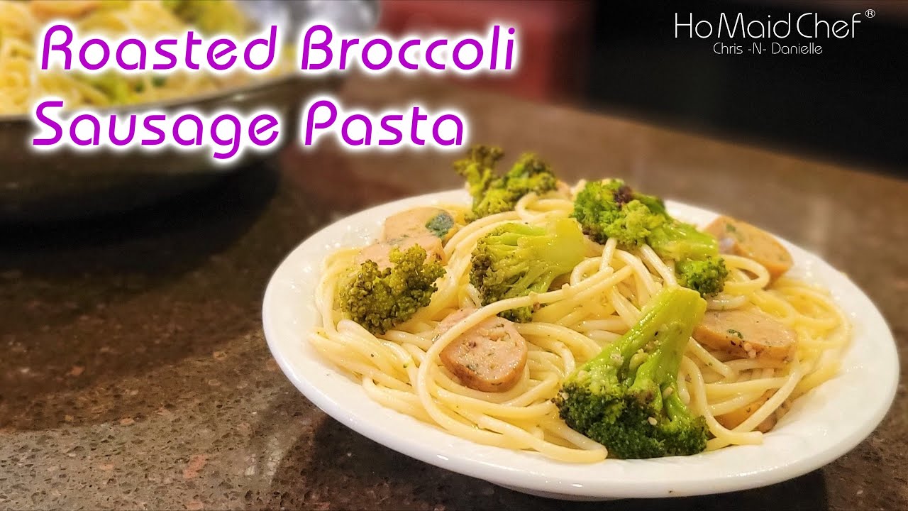 Video thumbnail for Roasted Broccoli Sausage Pasta | Dining In With Danielle