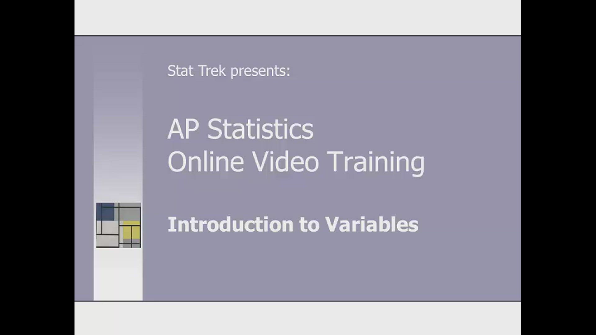 'Video thumbnail for AP Statistics: Introduction to Variables'