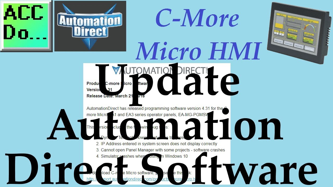 'Video thumbnail for Update Automation Direct Software C-More Micro Software'