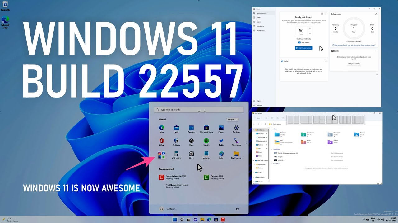 Video thumbnail for Windows 11 Build 22557 - Android Apps, Live Captions, App Folder and New Features