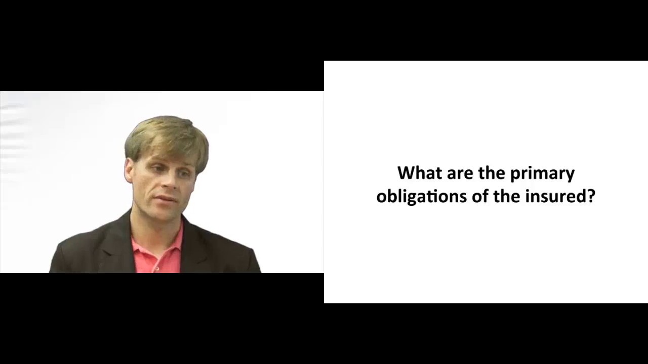 'Video thumbnail for Primary Obligations of an Insured'