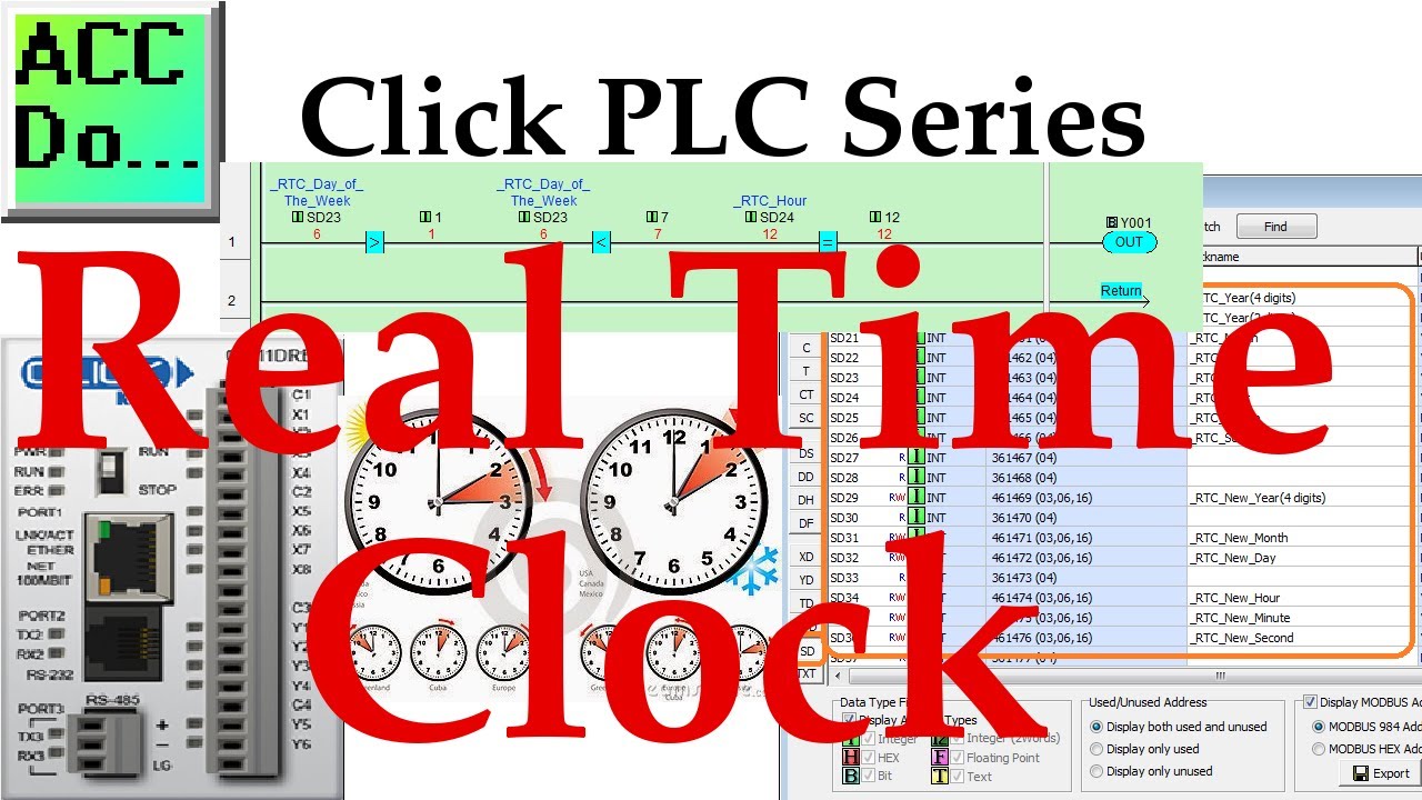'Video thumbnail for Click PLC Real Time Clock (RTC) - Ladder Logic'