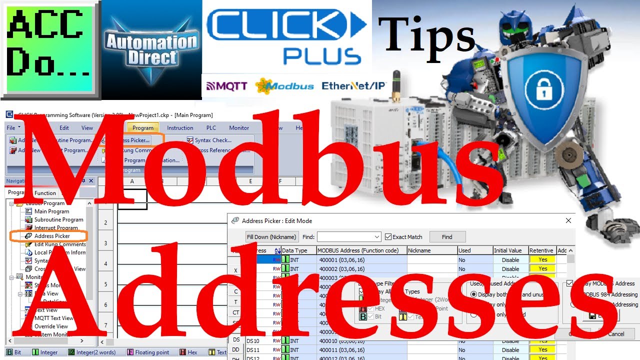 'Video thumbnail for Click PLC Modbus Addresses'