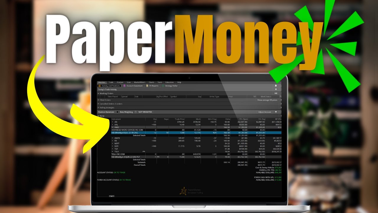 'Video thumbnail for Paper Trading on ThinkorSwim | PaperMoney Simulated Trading Setup'
