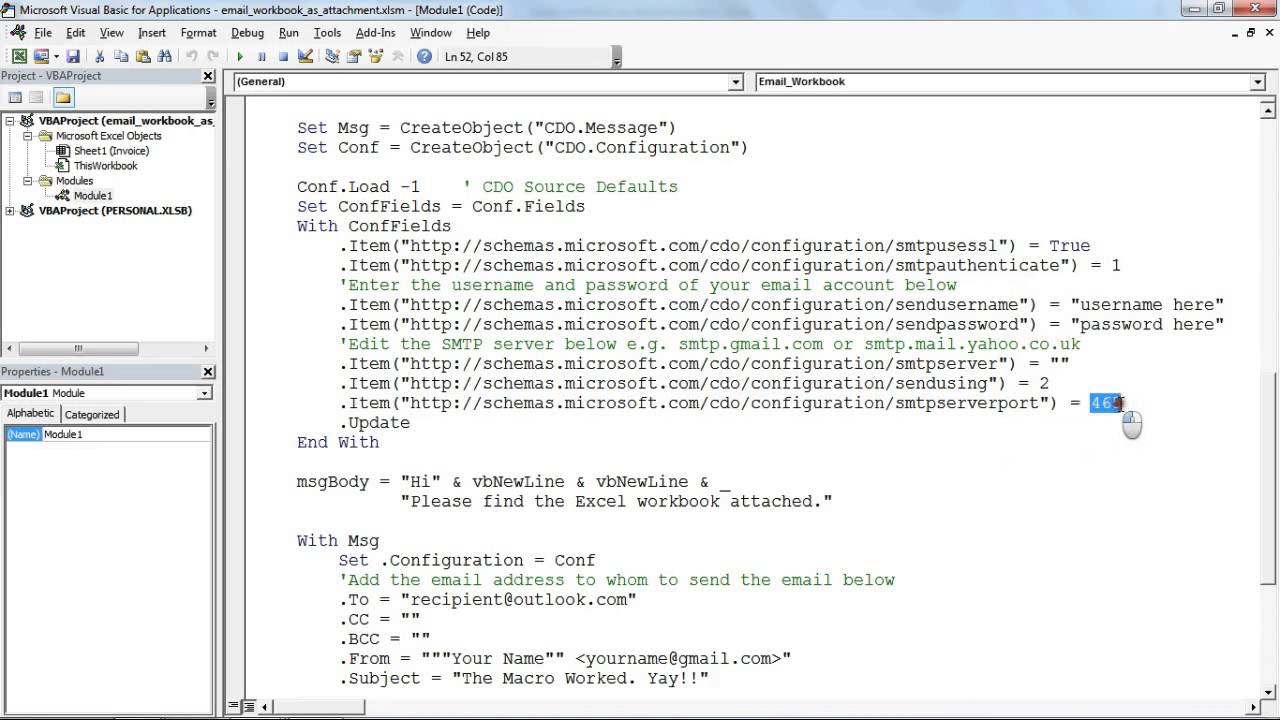 Video thumbnail for Email Workbook as an Attachment - Excel VBA