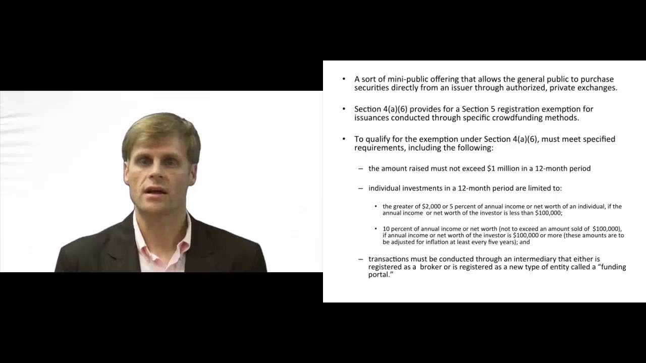 'Video thumbnail for Crowdfunding and Securities Law'