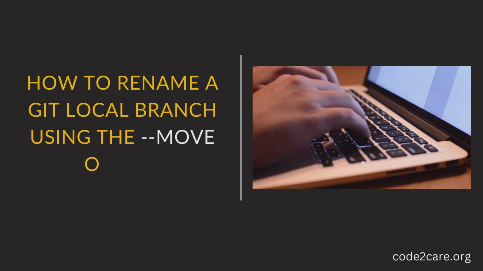 'Video thumbnail for How to Rename a Git Local Branch Using the --move Option'