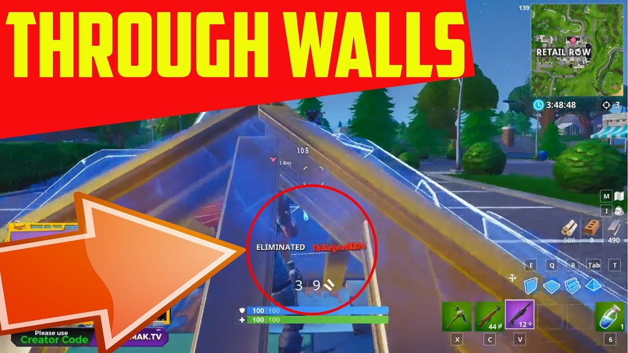 Video thumbnail for Fortnite Shoot Through Wall Glitch with PYRAMIDS!