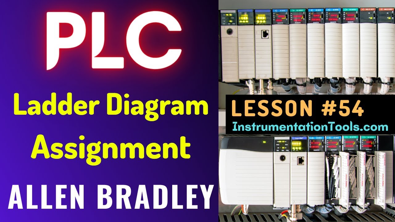 'Video thumbnail for PLC Training 54  -  Write the ladder logic for the shown logic diagram'