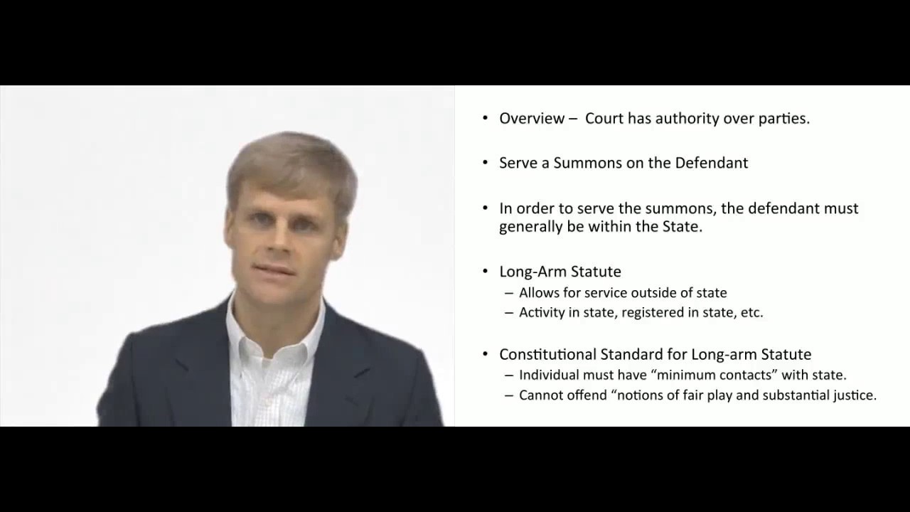 'Video thumbnail for Obtaining Personal Jurisdiction'