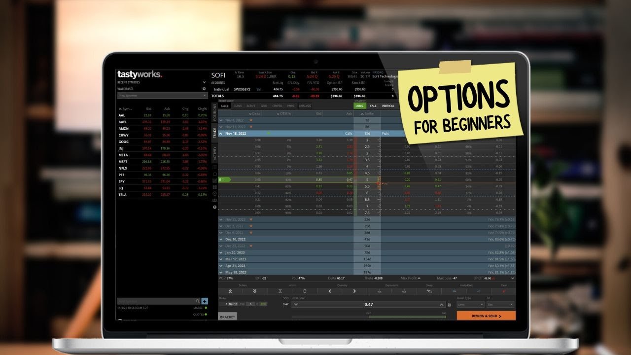 'Video thumbnail for Trading Options on Tastyworks for Beginners (Step-by-Step Tutorial)'