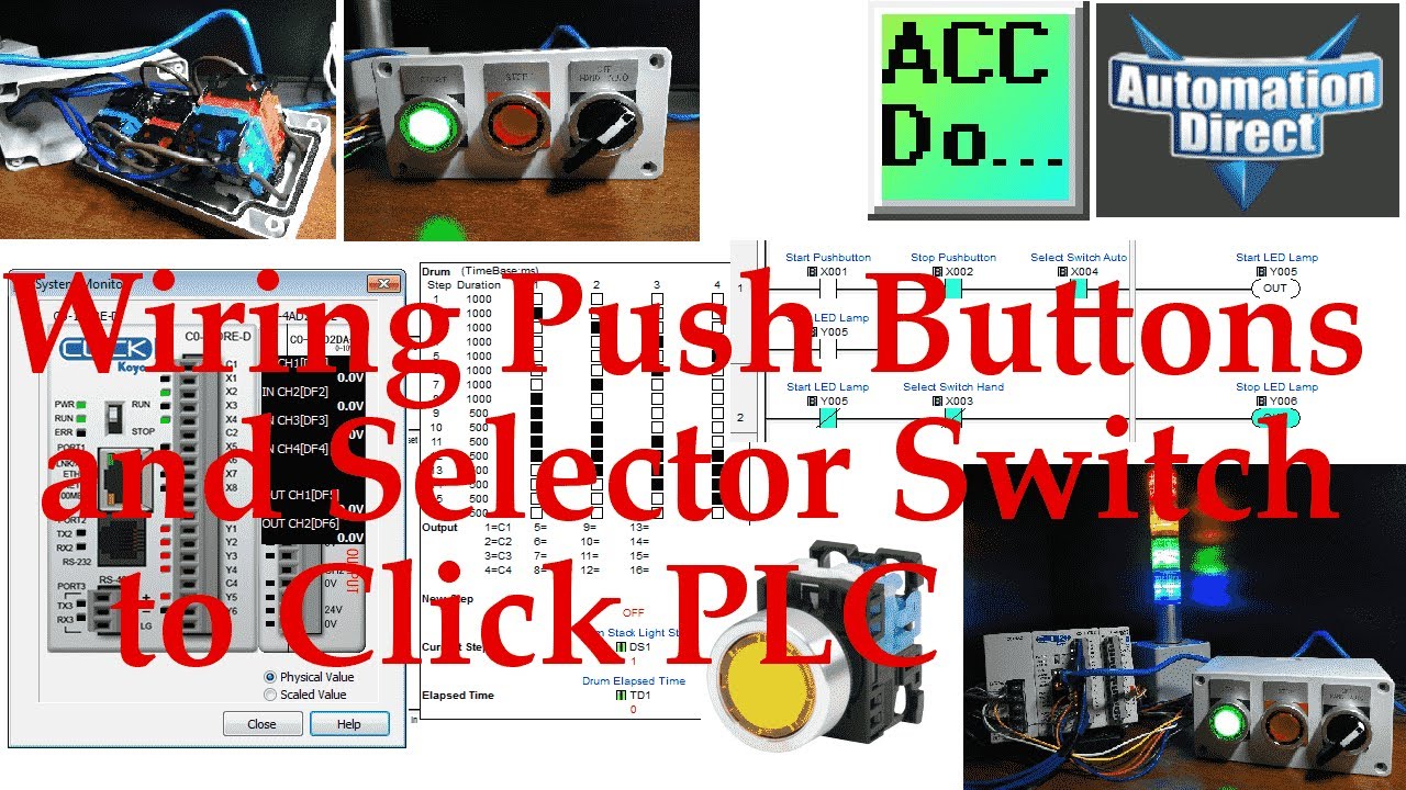 'Video thumbnail for Wiring Push Buttons Switch to Click PLC'