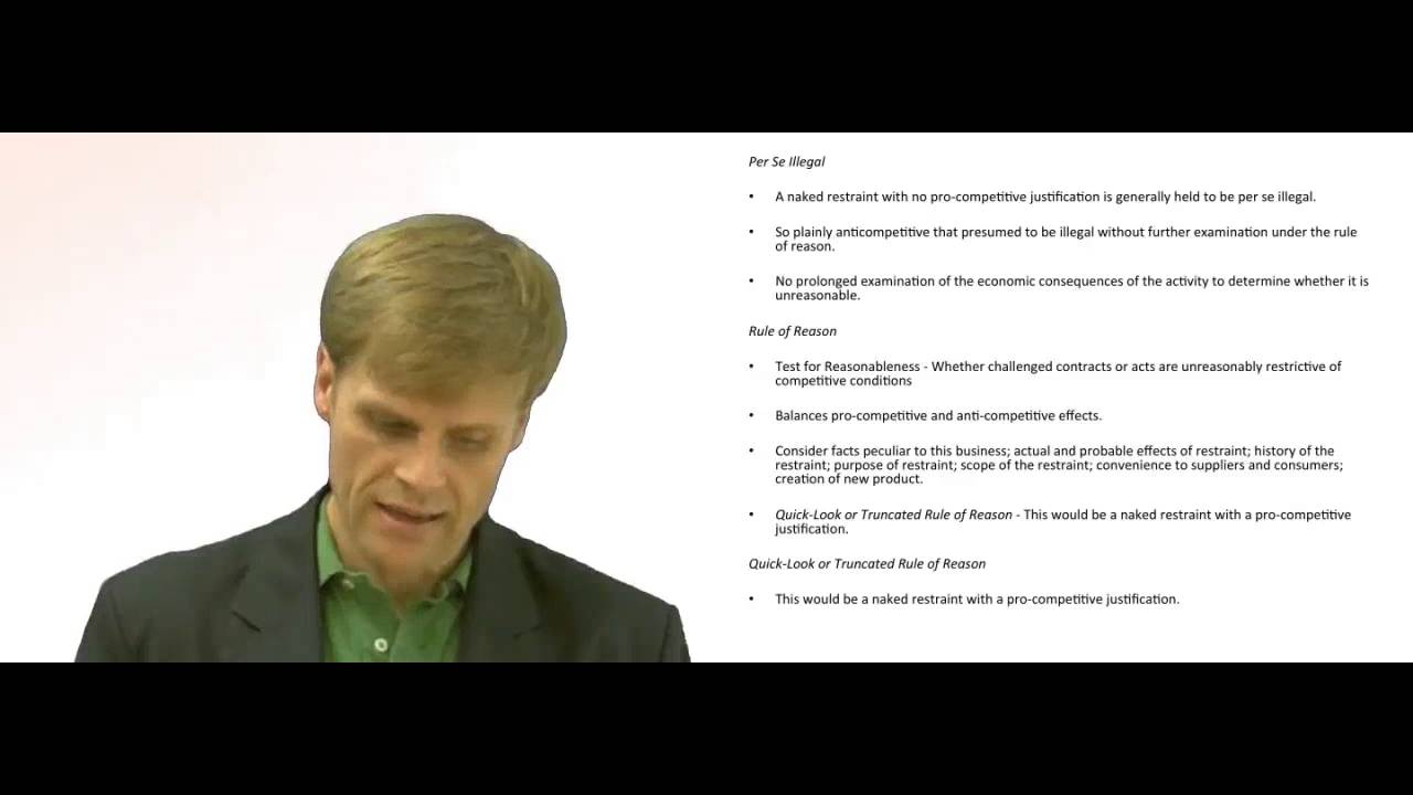 'Video thumbnail for Antitrust Rule of Reason Per Se Illegality'