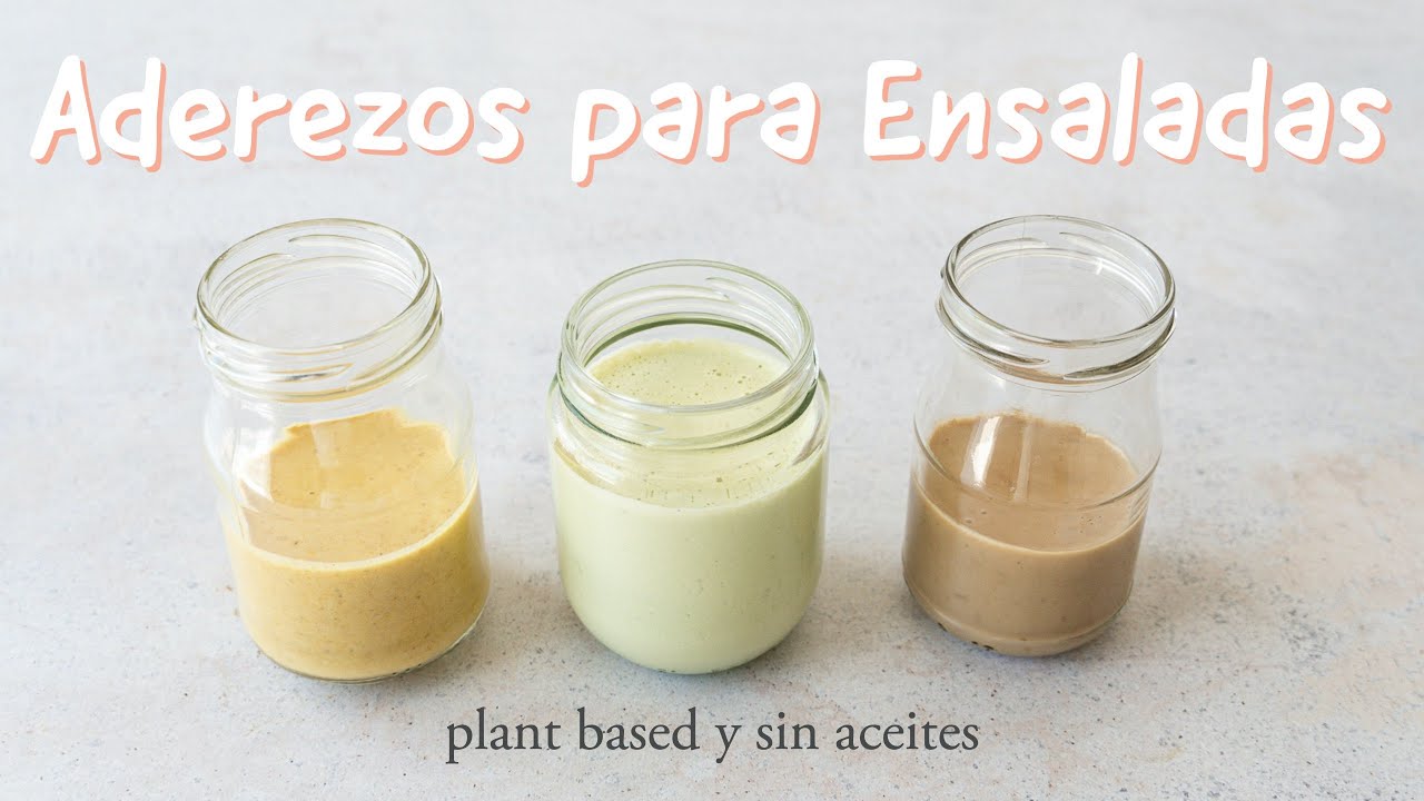 Video thumbnail for 3 ADEREZOS SIN ACEITE PARA ENSALADAS O VEGETALES - ADEREZOS  VEGANOS Y SALUDABLES MUY FÁCILES