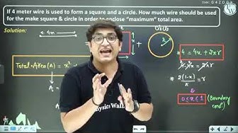 'Video thumbnail for Application of Derivative (AOD) by Sachin Sir physics Wallah class 12th Arjun L10#physicswallah #1k'