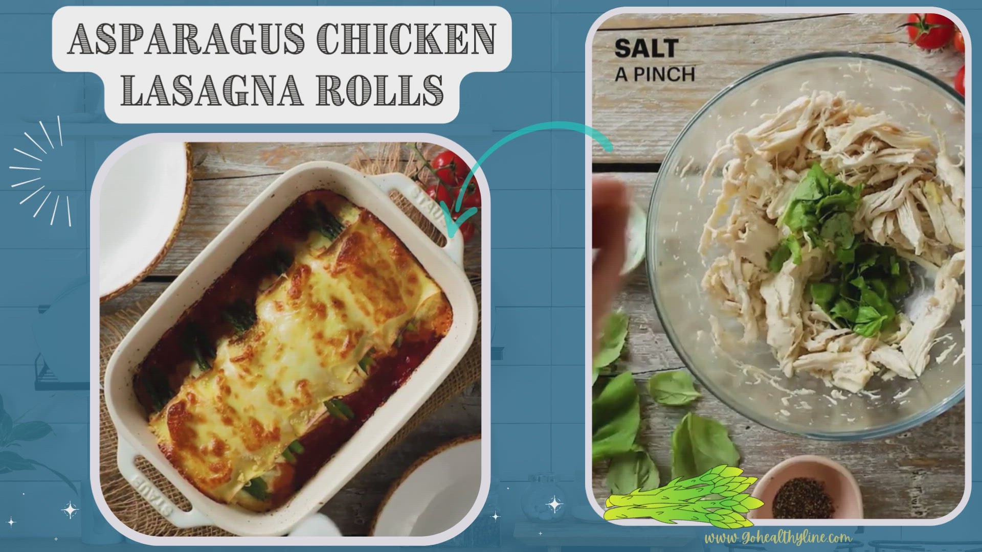 Video thumbnail for Asparagus Chicken Lasagna Rolls