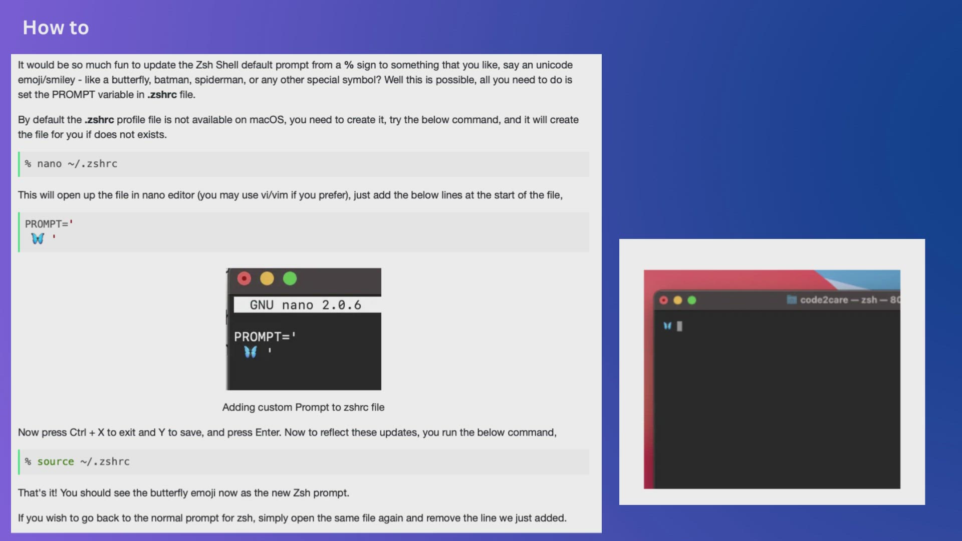 'Video thumbnail for How to set an emoji as Zsh terminal prompt in macOS'