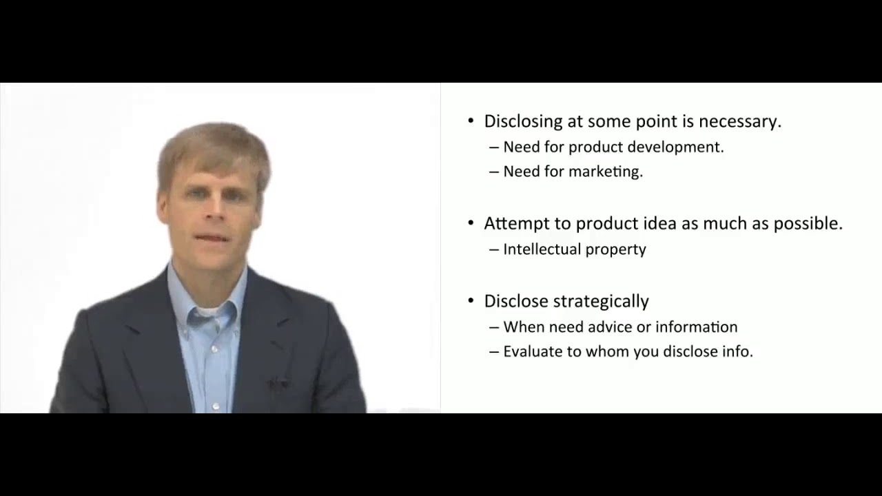 'Video thumbnail for Disclosing the Business Idea'