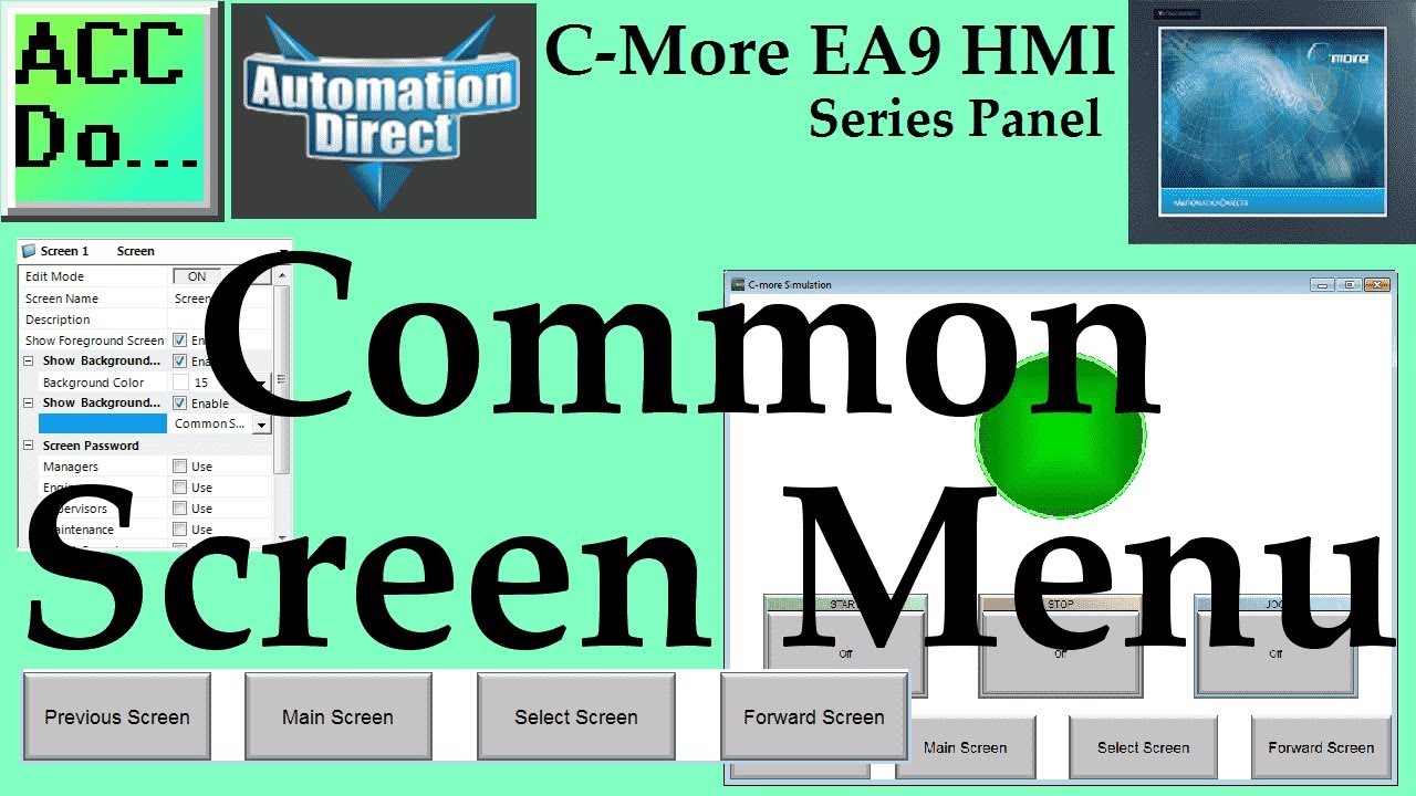 'Video thumbnail for C-More EA9 HMI Series Panel Common Screen Menu'